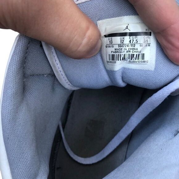 2016 Nike Air Jordan 1 Mid White Wolf Grey Size 13 - Picture 13 of 14